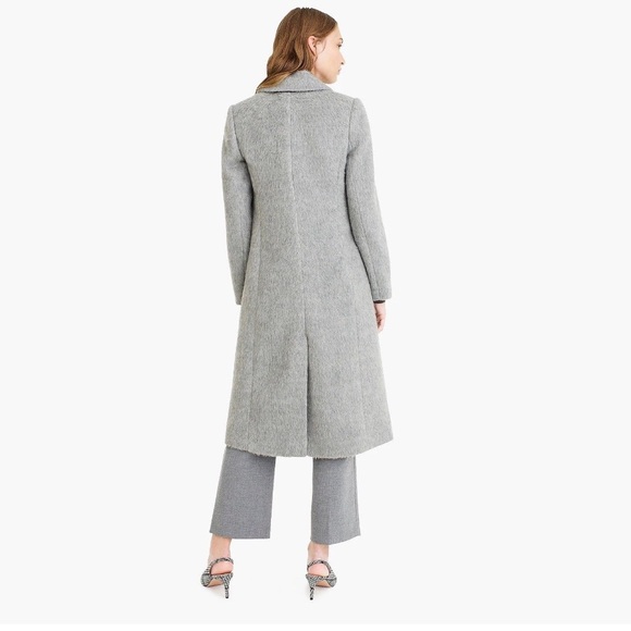 J. Crew Collection Brushed Wool Gray Double-Breasted Coat - Picture 4 of 11